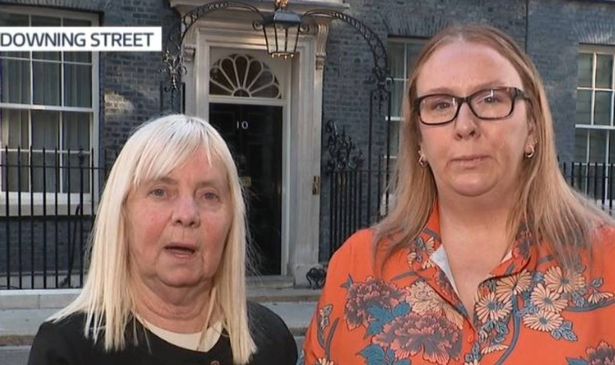 Two women outside Downing Street