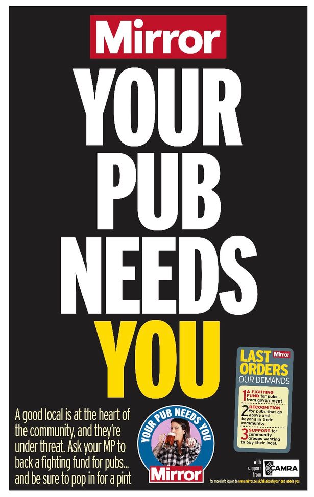 The Mirror is demanding support for community pubs and those who want to save them