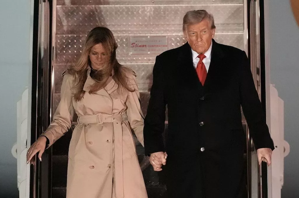 Melania and Donald Trump arriving in the UK
