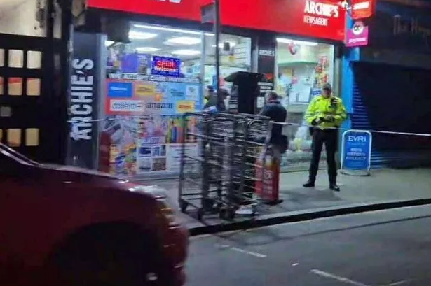 Police outside the store on Duke Street