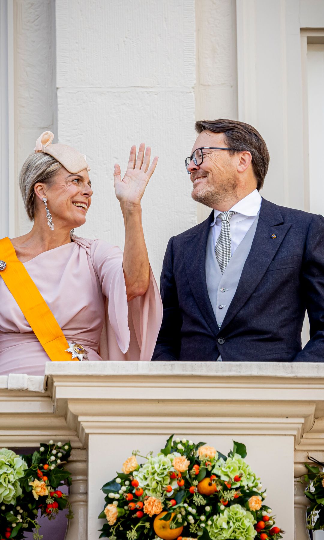 Princess Laurentien smiling with Prince Constantijn