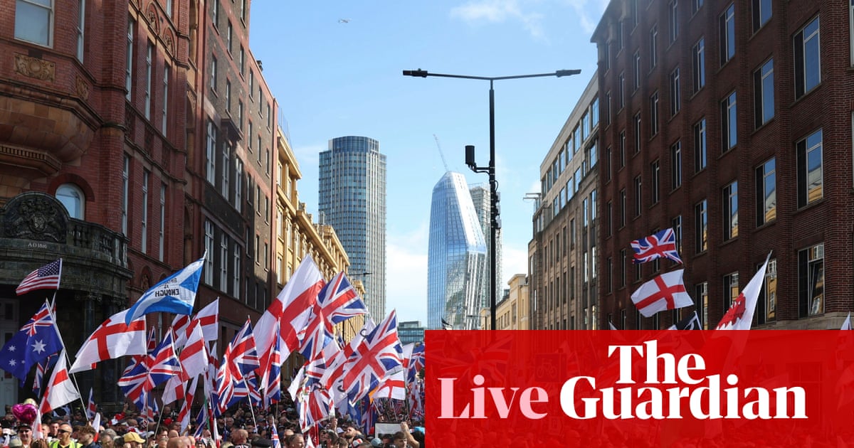 Thousands gather in London for far-right ‘unite the kingdom’ rally and counter-protest – UK politics live | Politics
