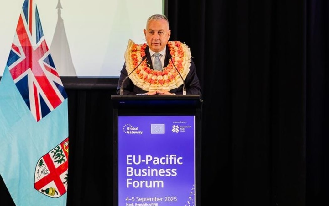 EU Commissioner for International Partnerships Jozef Síkela addressing the first EU-Pacific Business Forum in Fiji on Friday 5 September 2025.