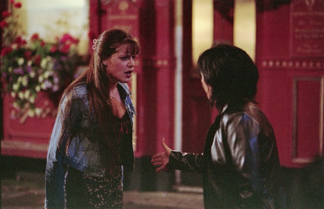 Kat and Zoe have an argument outside of The Queen Vic in EastEnders