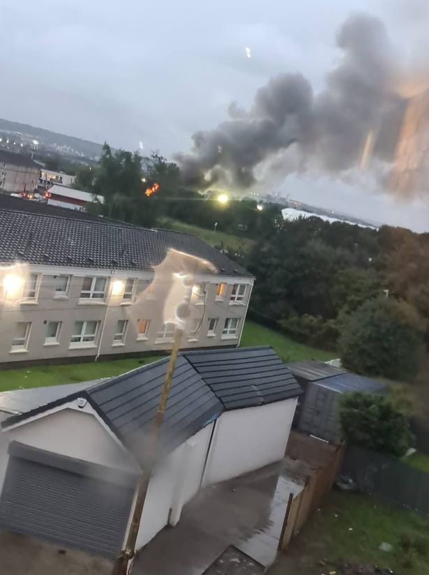 Smoke seen billowing into the scene following the blaze