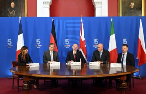 Group of Five defence ministers’ meeting at Royal Artillery Barracks, Woolwich, in London.
