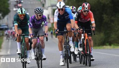 Israel-Premier Tech Marco Frigo in a breakaway during stage 15 of the Vuelta