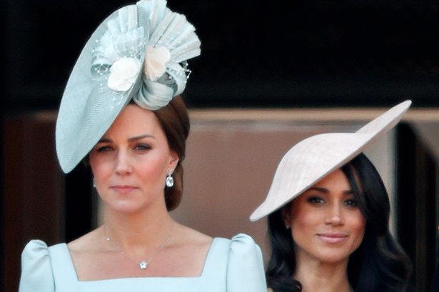 Meghan Markle and Kate Middleton on the Buckingham Palace balcony