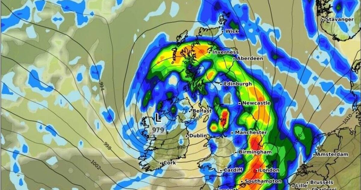 UK weather map shows exact date 600-mile rainstorm will engulf UK | UK | News
