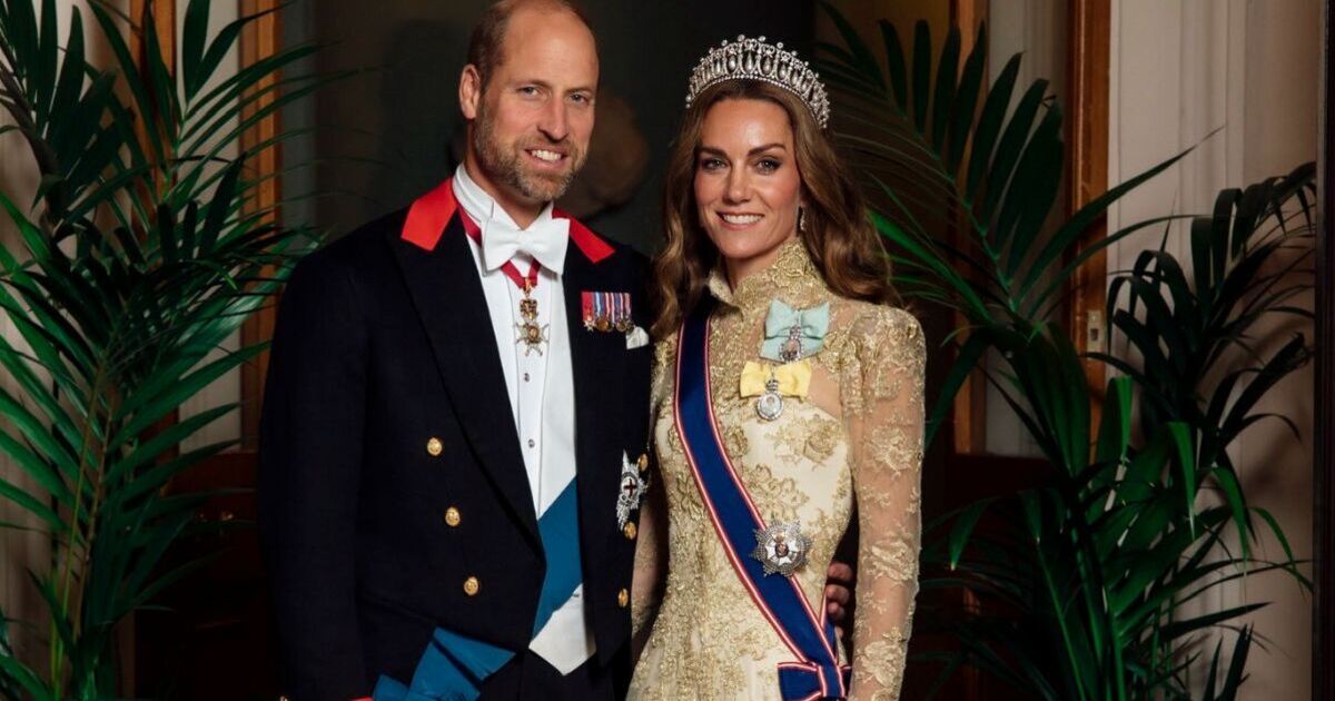 Princess Kate dazzles in gold as she joins the King and Trump | Royal | News