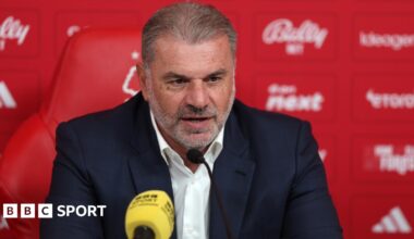 Ange Postecoglou news conference reaction