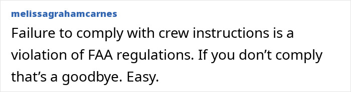 Social media post highlighting consequences for an entitled passenger kicked off flight after disrespecting flight attendant.