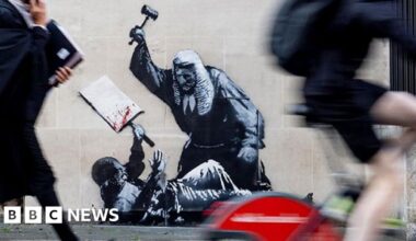 New Banksy mural appears at Royal Courts of Justice