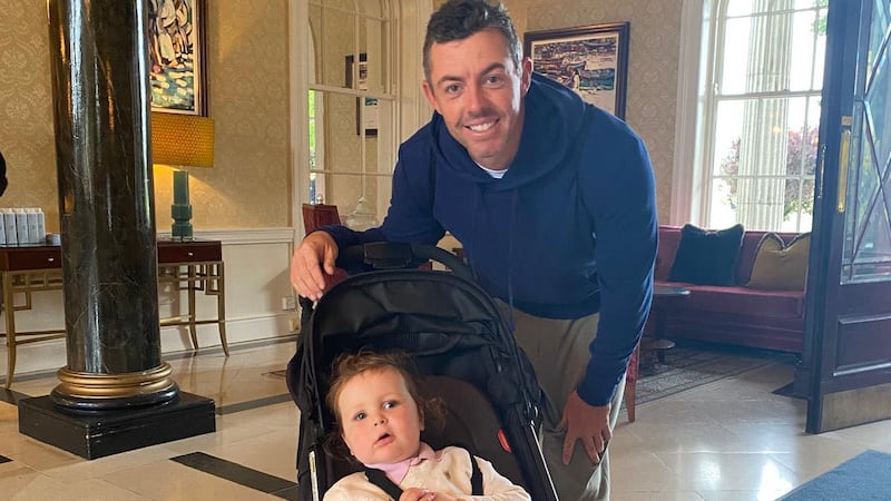 ‘I don’t think Rory knows what that meant to us’ – Co Down toddler with special connection to golf bumps into Rory McIlroy at Irish Open