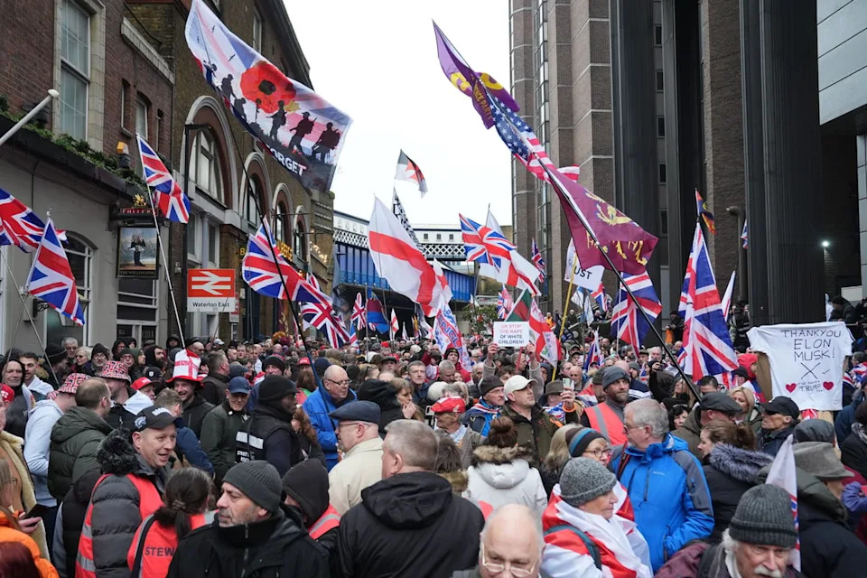 Tommy Robinson supporters marched from Waterloo to Parliament Square in a previous protest (PA Wire)