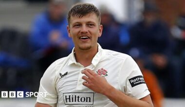 Mitch Stanley playing for Lancashire