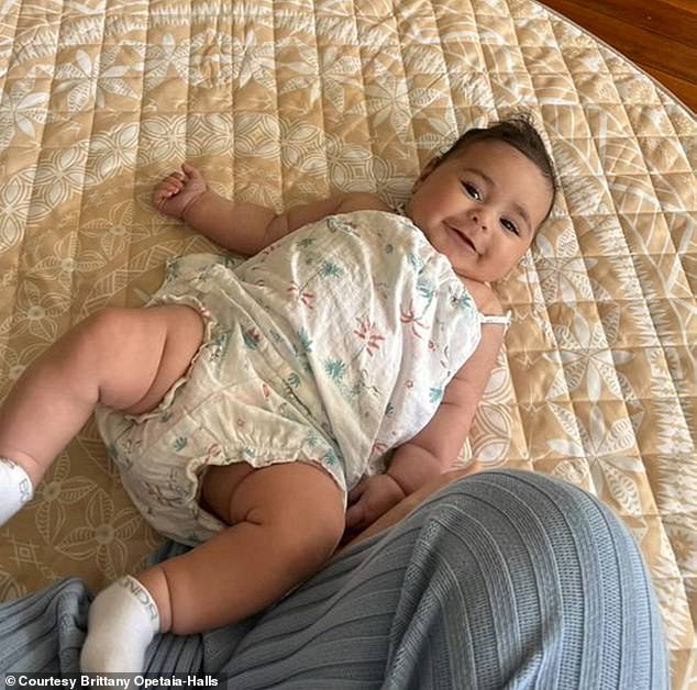And after just six months Milana-Mae, born in June 2024, is a whopping 22lbs 9oz - more than 5lbs heavier than the average tot her age