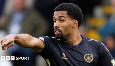 Hearts midfielder Ageu in action against Livingston