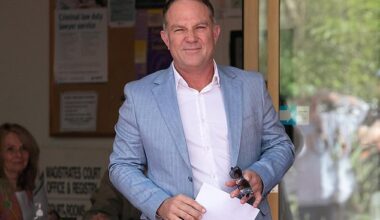 Cricketer turned TV star Michael Slater (pictured outside court) has revealed his father Peter has passed away