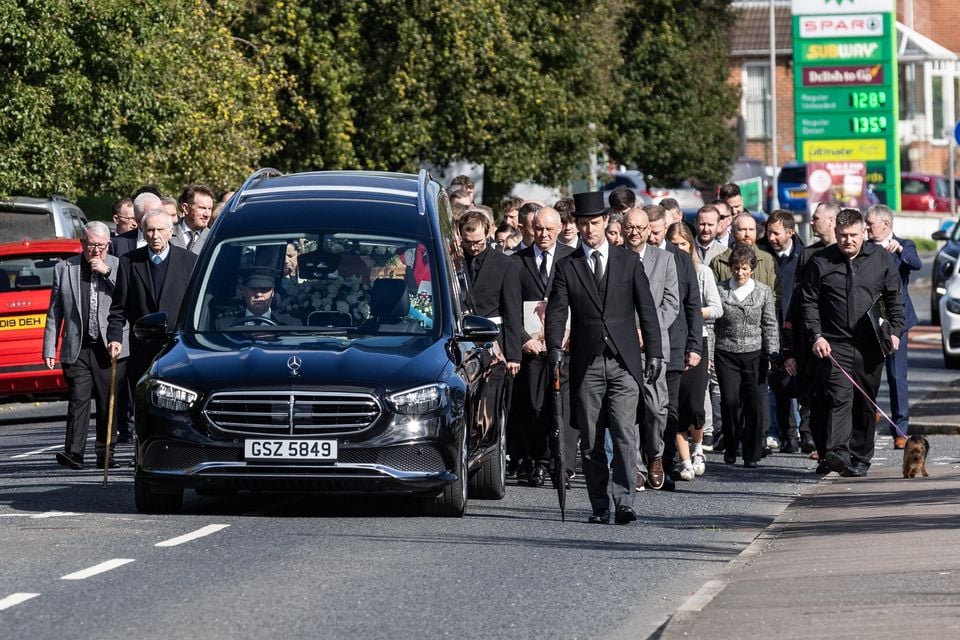 Funeral of Tony Walsh, aka DJ Tizer, takes place in Banbridge. Luke Jervis/Belfast Telegraph