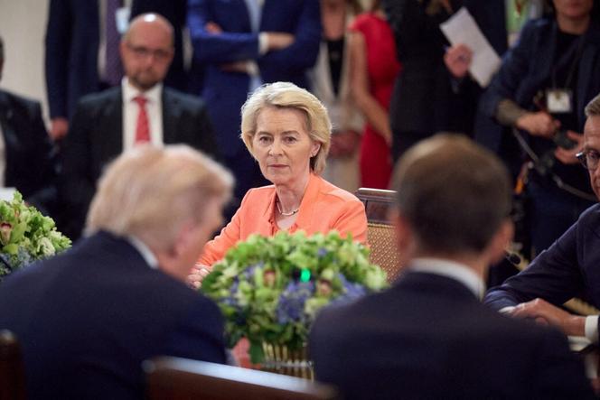 President of the European Commission Ursula von der Leyen with US President Donald Trump at the White House in Washington, August 18, 2025.