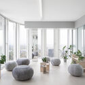 Signa Sports United High-Rise Tower / Allen Kaufmann Architekten - Interior Photography, Living Room, Chair, Glass