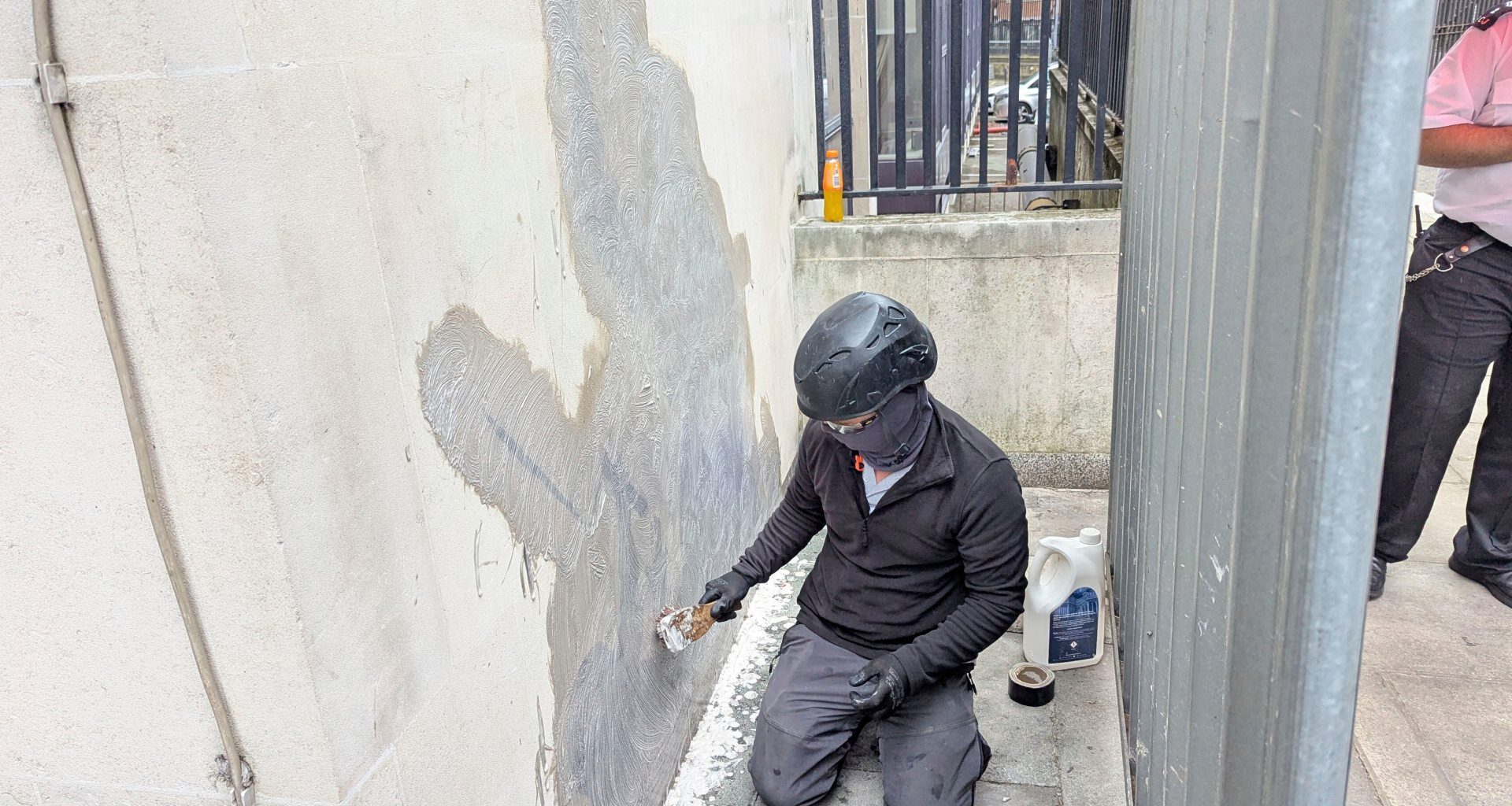 Banksy mural of UK judge hitting protester scrubbed from London court wall | Israel-Palestine conflict News
