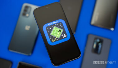 Android 16 logo on smartphone 04