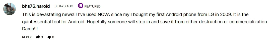 Android Authority reader comments on the death of Nova Launcher (4)