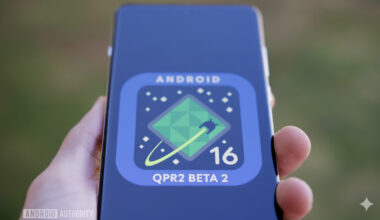 Another photo of Android 16 QPR2 Beta 2 logo on a Pixel phone