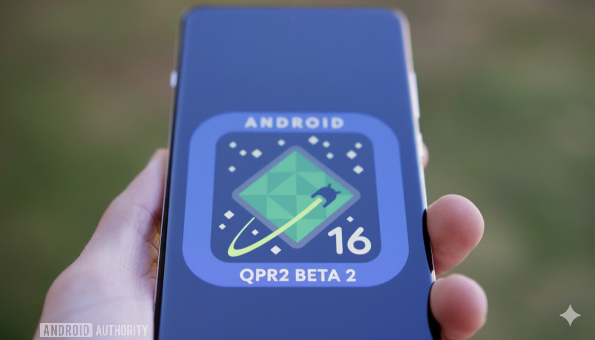 Another photo of Android 16 QPR2 Beta 2 logo on a Pixel phone
