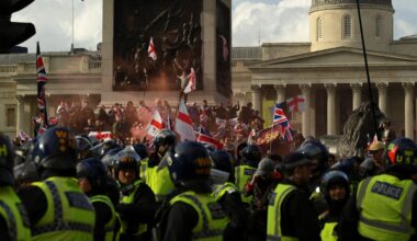 Massive anti-immigration rally in London; protesters throw kicks, punches at cops