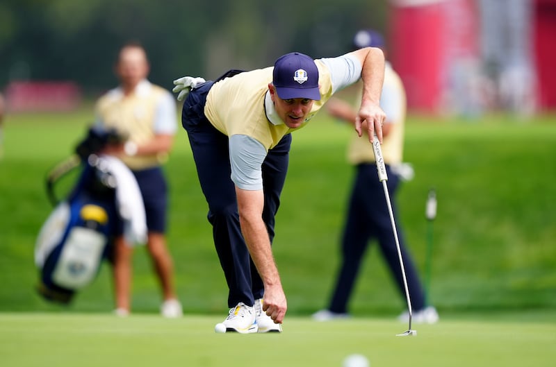 Justin Rose during a practice round on Wednesday. Photograph: Mike Egerton/PA