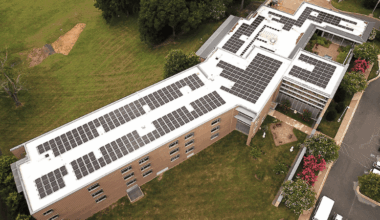 Solar installation at the Colombiere Jesuit Community in Baltimore,MD. Photo provided by the Jesuits East province communications team.