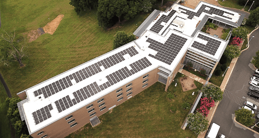 Solar installation at the Colombiere Jesuit Community in Baltimore,MD. Photo provided by the Jesuits East province communications team.