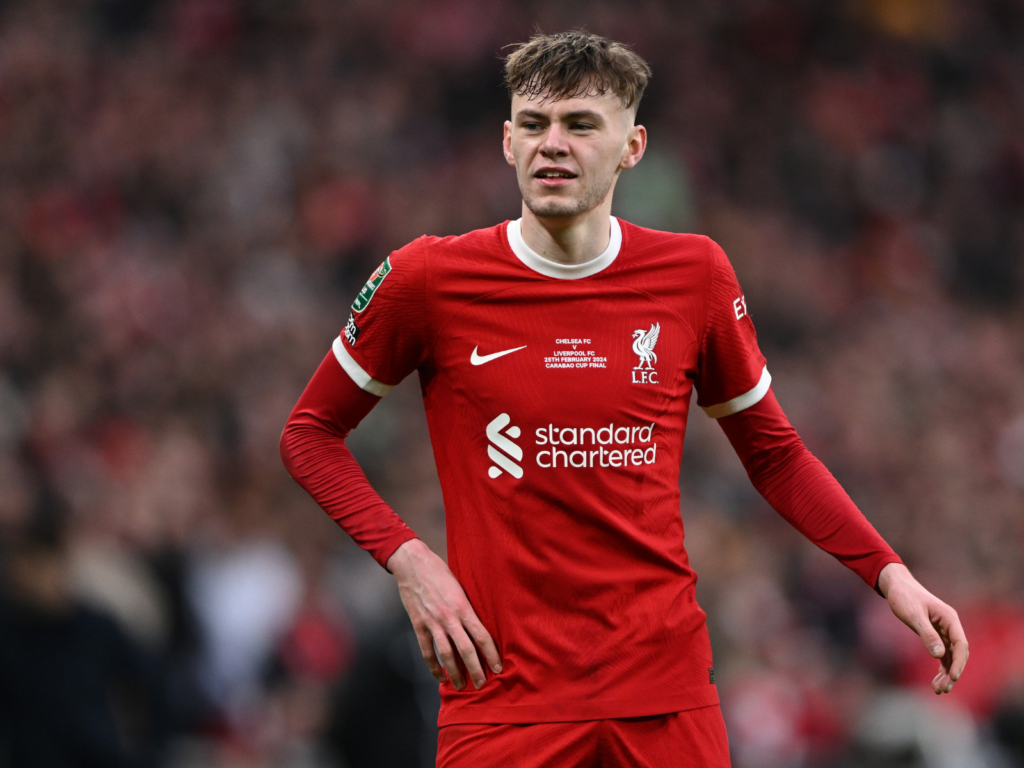 Conor Bradley in action for Liverpool