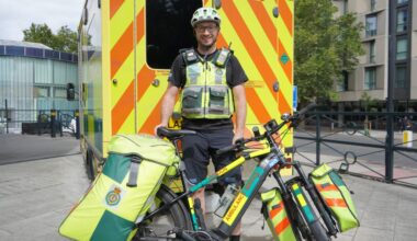London Ambulance Service cycle paramedic Allan Woodhouse. Image credit: LAS.