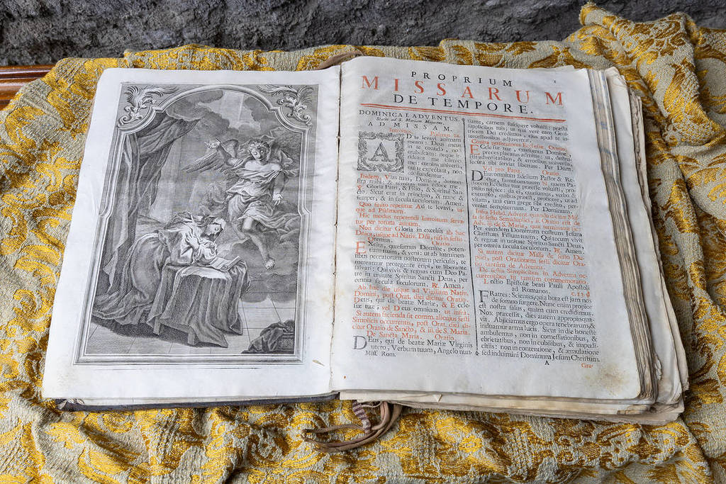a book in Latin from the Dark Secrets exhibition