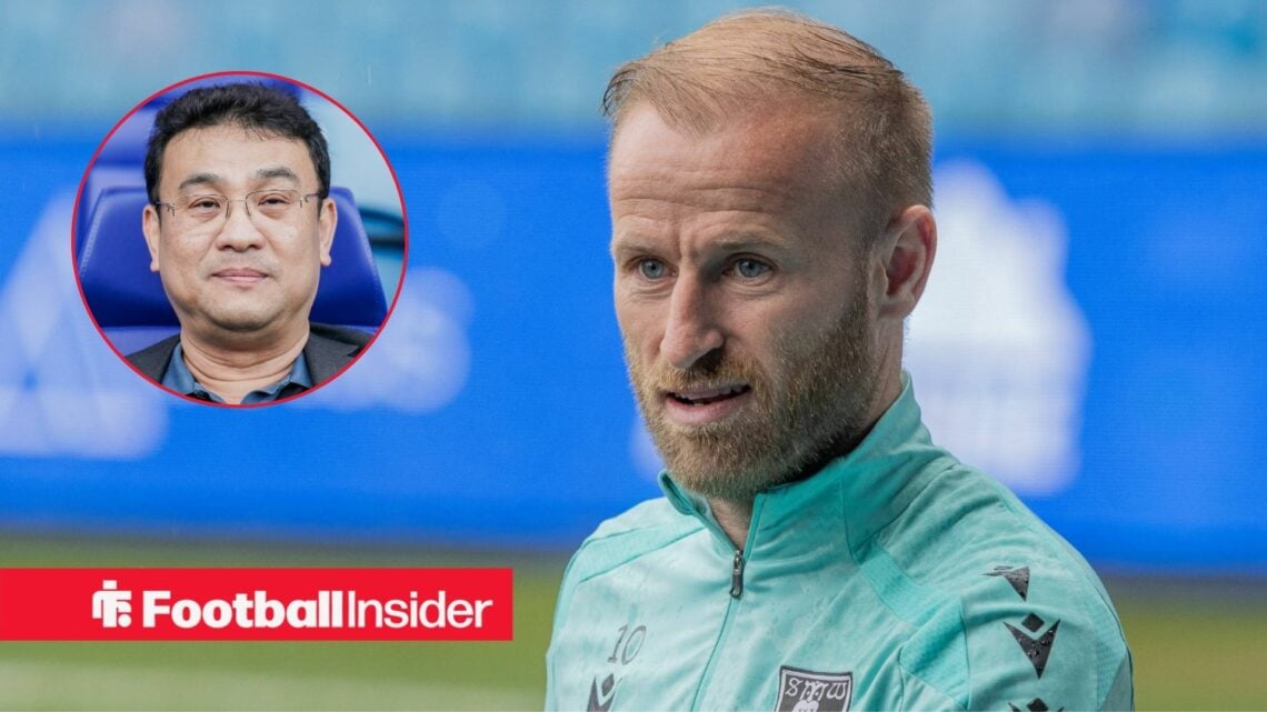 A headshot of Sheffield Wednesday owner Dejphon Chansiri alongside an image of captain Barry Bannan in training gear