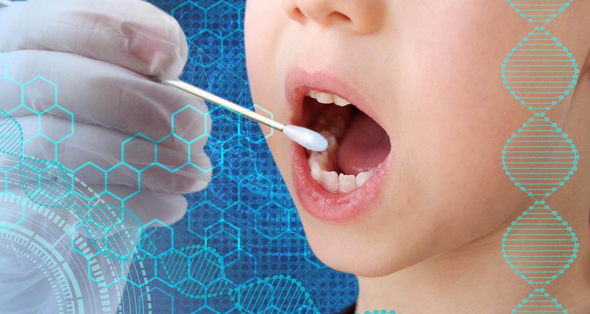 Doctor Takes Child Saliva Swab DNA Testing