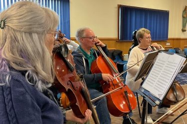 Rehearsal time for members of Fulwood Chamber Orchestra