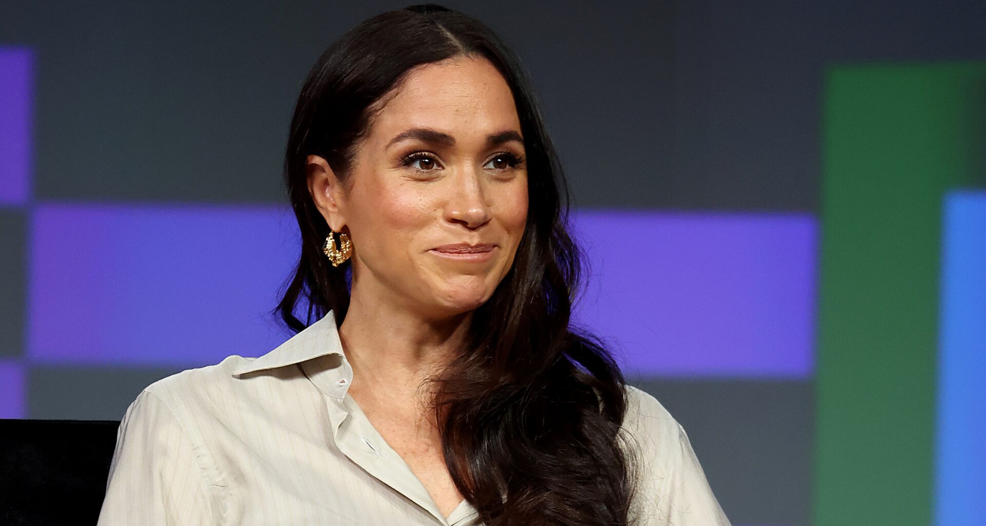 Meghan, Duchess of Sussex speaks onstage during the Breaking Barriers, Shaping Narratives: How Women Lead On and Off the Screen panel
