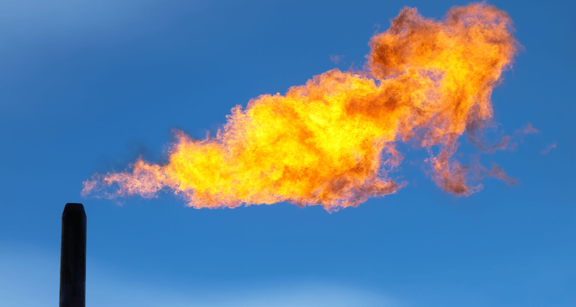 Chimney with gas flaring