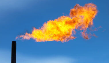 Chimney with gas flaring