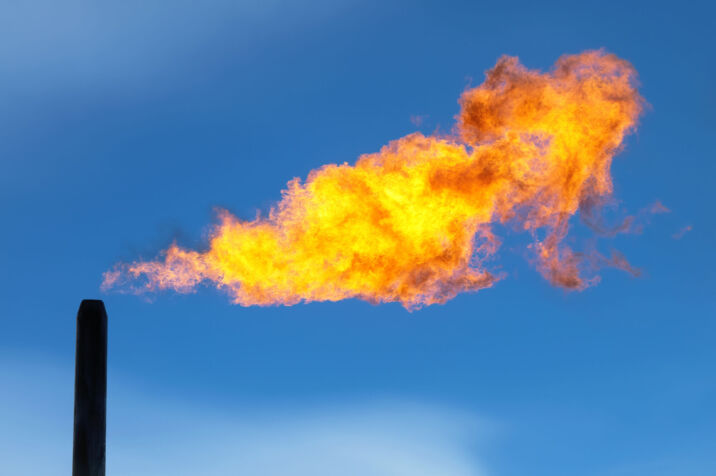 Chimney with gas flaring