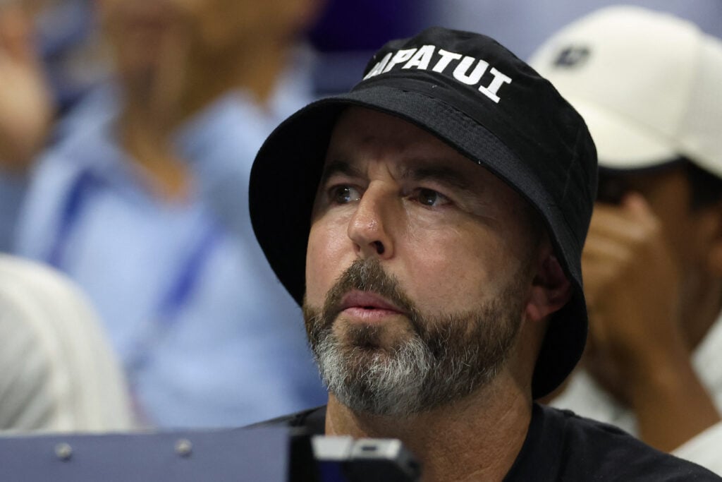 Jamie Delgado watching Grigor Dimitrov play at the 2024 US Open