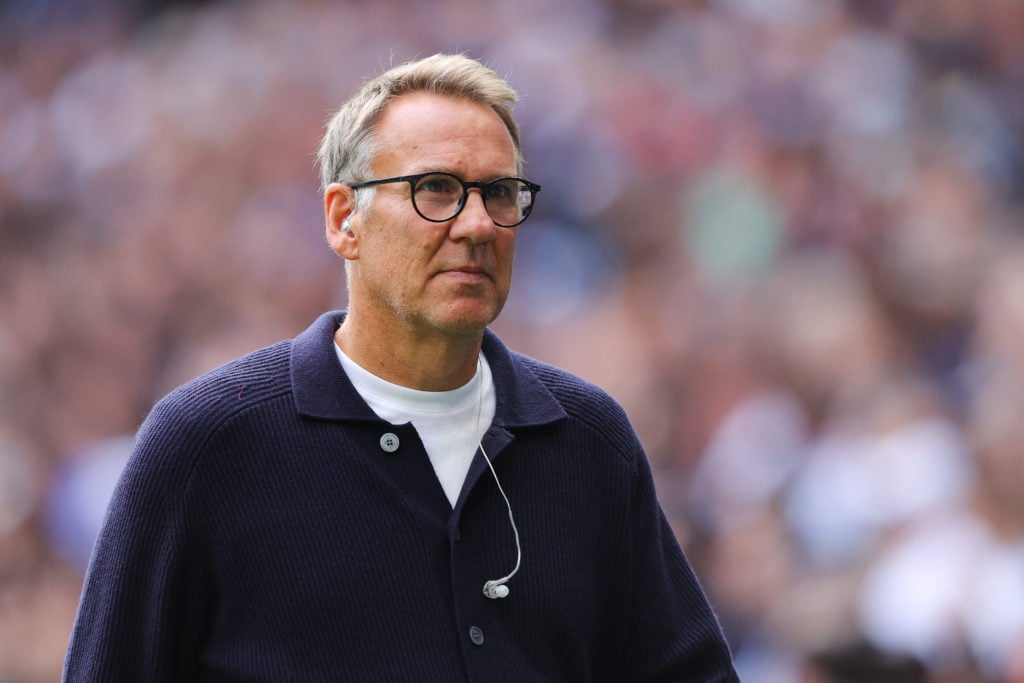 Paul Merson on punditry duty in the North London derby.