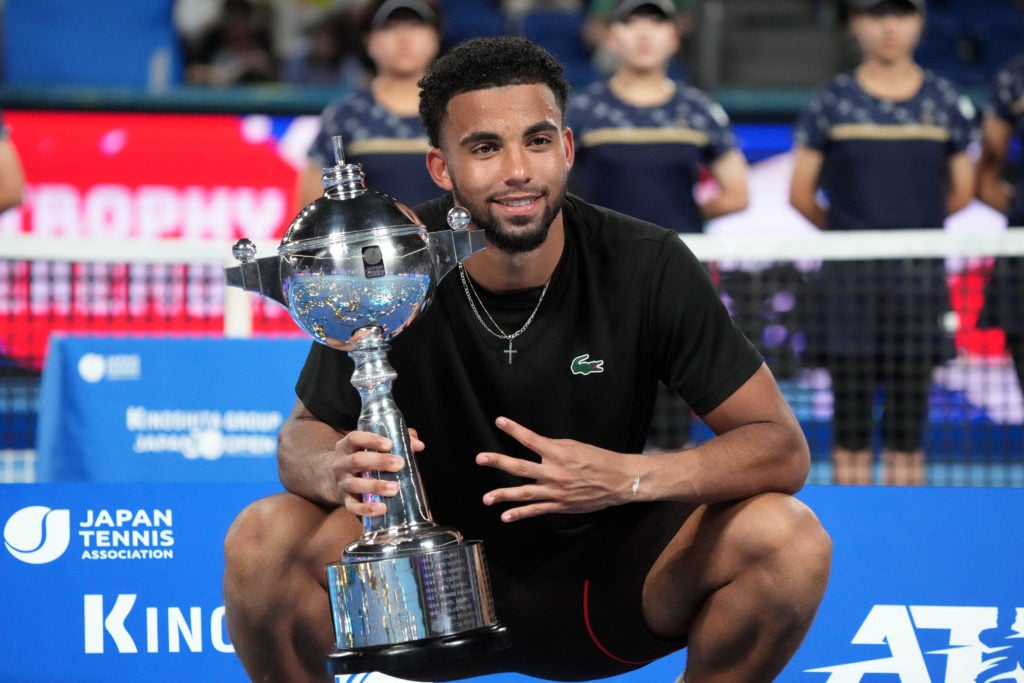 Arthur Fils celebrates with the Japan Open title in 2024