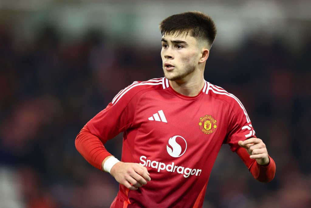 Harry Amass playing for Manchester United