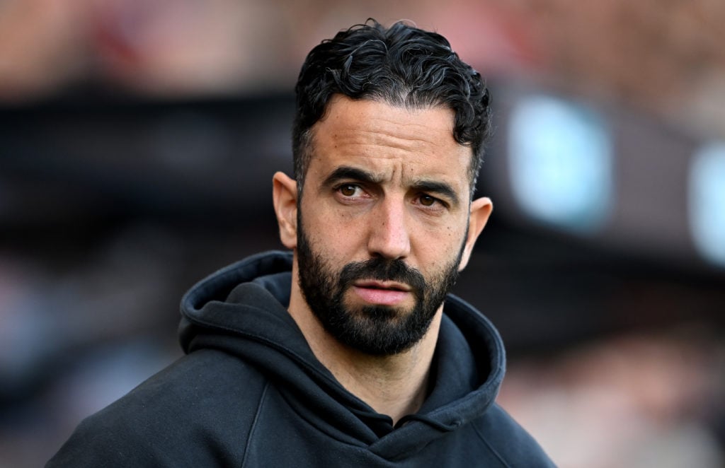 Manchester United boss Ruben Amorim looks dejected